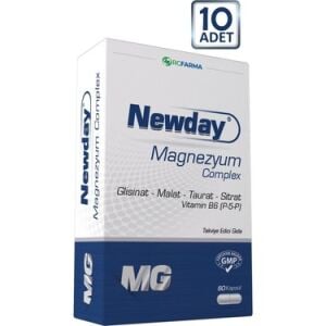 Newday Magnezyum Complex 60 Kapsül 10 adet + 1 Adet Predictor Early Gebelik Testi Hediye