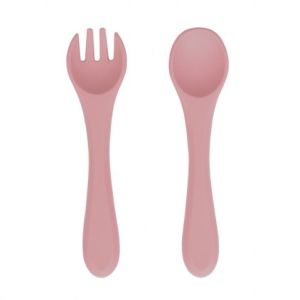 Sevi Bebe Silikon Çatal Kaşık Takımı - Pembe