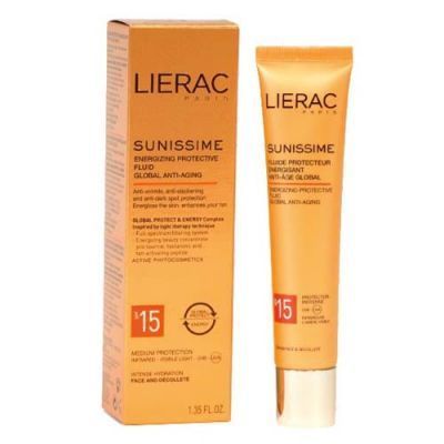 Lierac Sunissime Global Anti-Aging Energizing Protective Fluid Spf 15 For Face & Decollete 40ml
