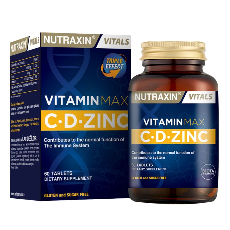 NUTRAXIN VITAMIN MAX C D ZINC 60 TBLT