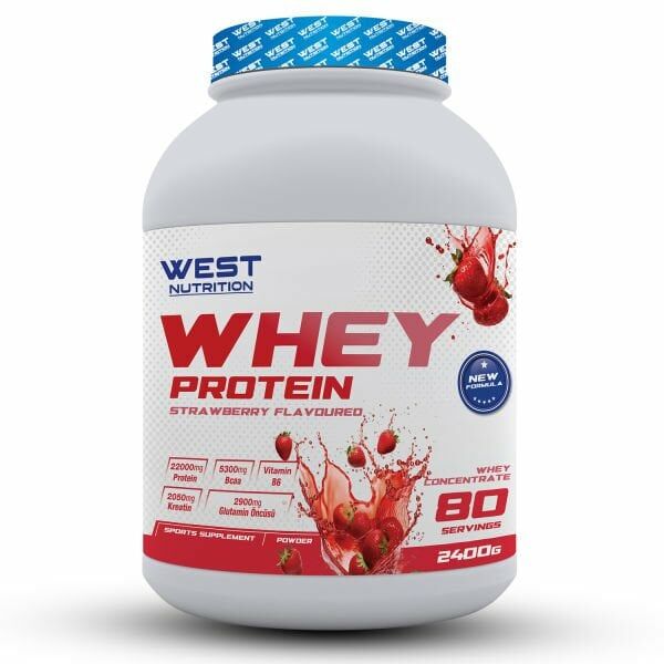 West Nutrition Whey Çilek Aromalı Protein Tozu 2400 gr 80 Servis