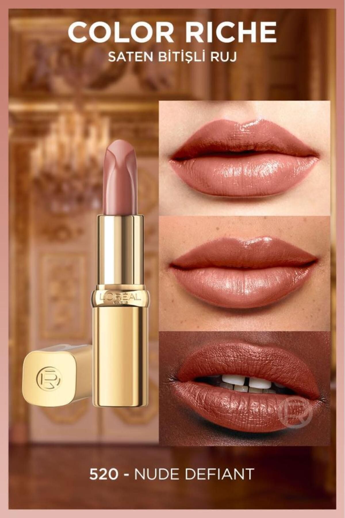 L'Oreal Paris Color Riche Saten Bitişli Ruj - Nude Defiant 520