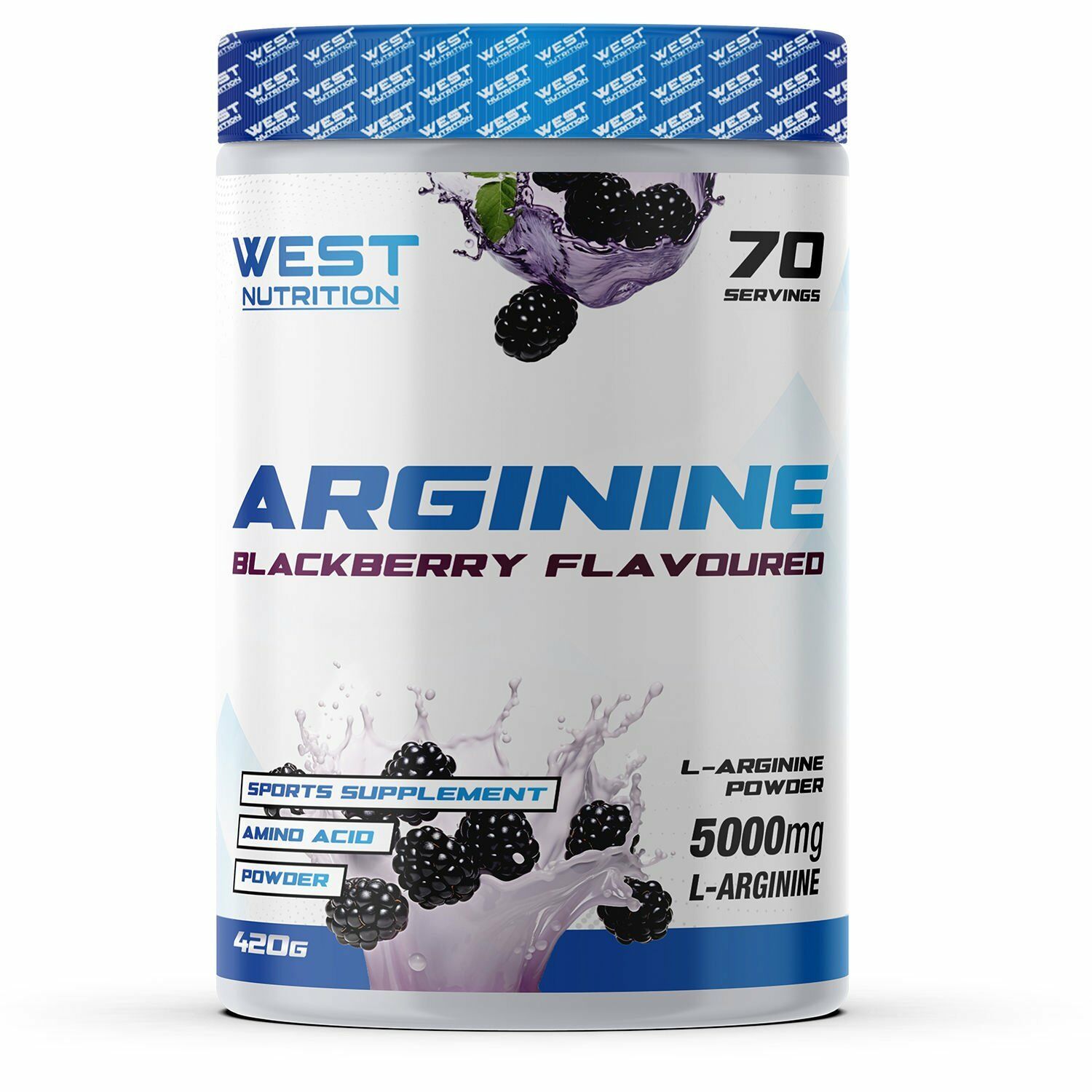 West Nutrition L-Arjinin Arginine 420 gr 70 Servis Böğürtlen
