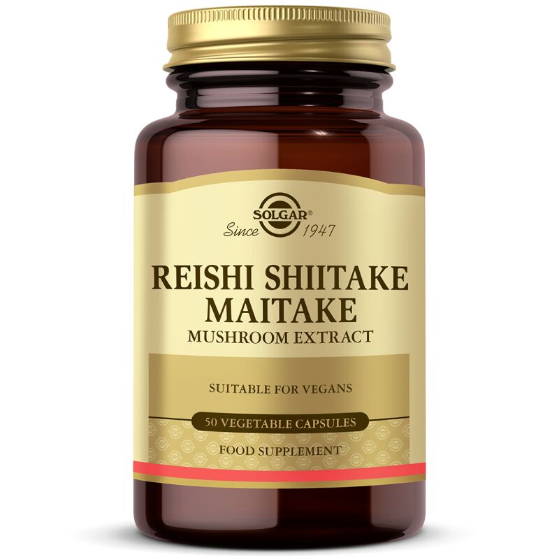 SOLGAR REISHI SHIITAKE MAITAKE MUSHROOM EXTRACT 50 CAP.