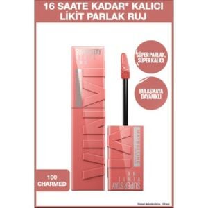 Maybelline New York Super Stay Vinyl Ink Uzun Süre Kalıcı Likit Ruj - 100 Charmed