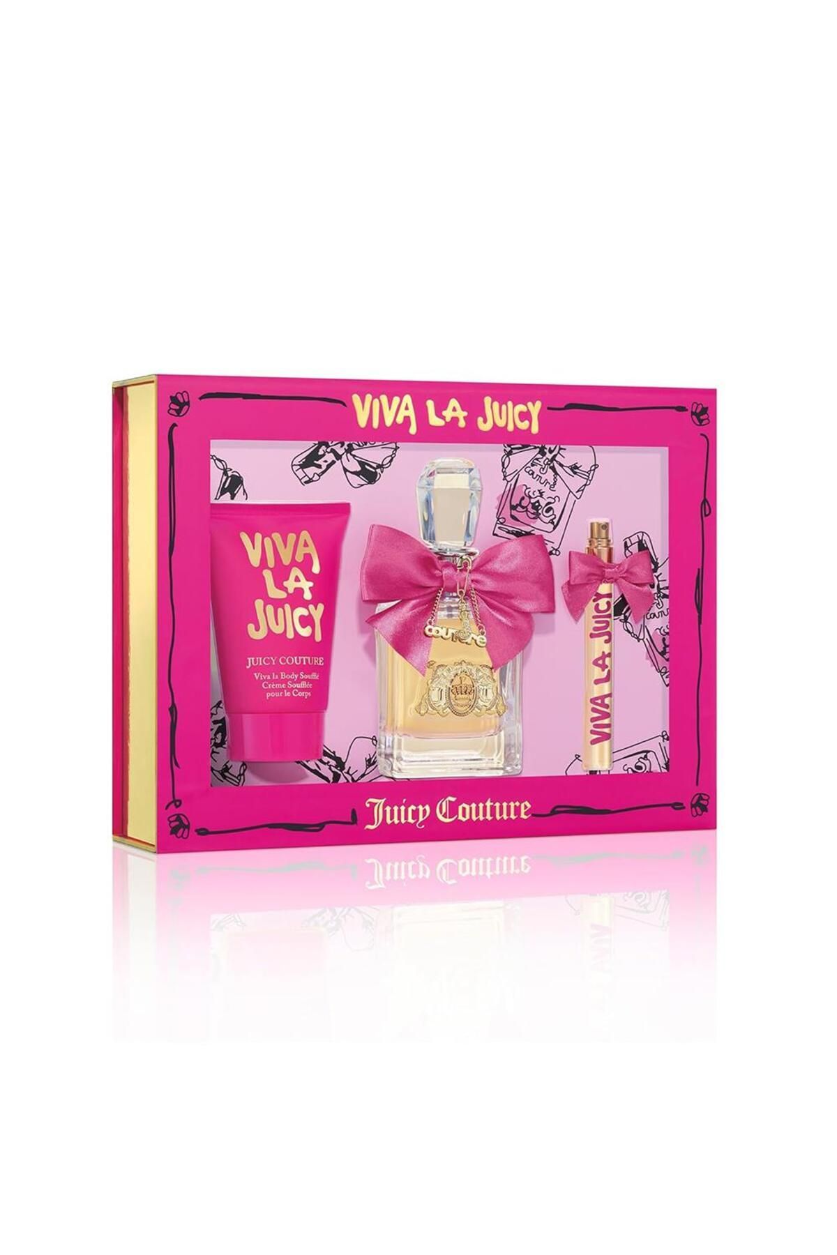Juicy Couture Viva La Juicy EDP Kadın Parfüm 100 ml + 10 ml ve Vücut Kremi 125 ml 3'lü Set