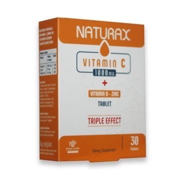 Naturax Vitamin C 1000mg + D Vit. + Çinko 30 Tablet