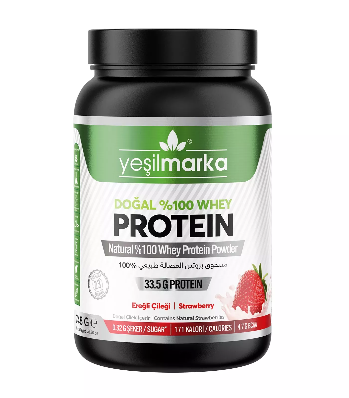 Yeşilmarka Doğal Whey Protein Tozu Ereğli Çileği 100 gr