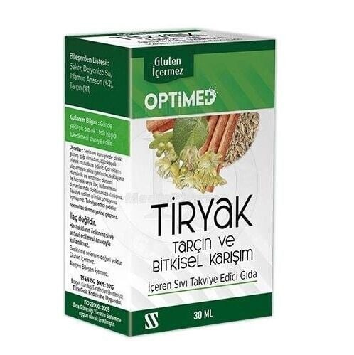 Optimed Tiryak Tarçın ve Bitkisel Karışımlı Sıvı 30 ml
