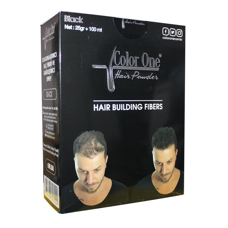 Color One Dolgunlaştırıcı Saç Fiberi Siyah 25gr + 100ml