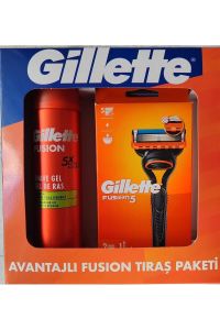Gillette Fusion 5 Tıraş Makinesi + 2 Yedek Tıraş Bıçağı + 200 ml Tıraş Jeli