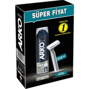 Arko Men Tıraş Köpüğü 200 ml + Tek Bıçaklı Tıraş Bıçağı 10'lu