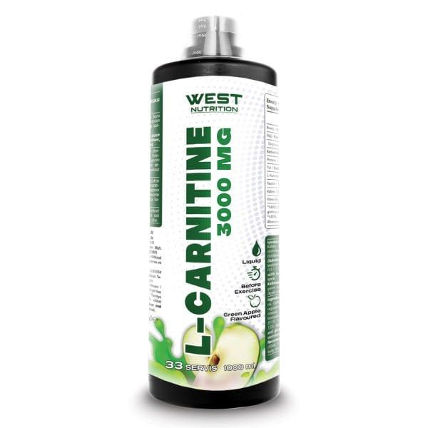 West Nutrition L-Karnitin 3000 mg 1000 ml 33 Servis Yeşil Elma Aromalı