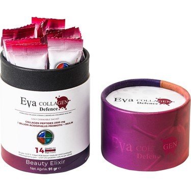 Eva Collagen - Hidrolize Hyaluronic Acid Kolajen - 7 Günlük Kullanım - Böğürtlen Aromalı
