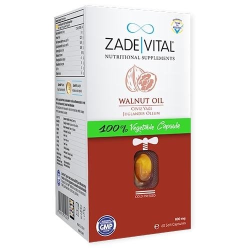 Zade Vital Ceviz Yağı %100 Bitkisel Kapsül 30 Kapsül
