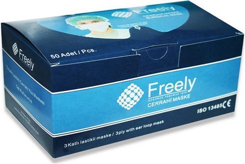 Freely Full Ultrasonik Telli Beyaz Lastikli 3 Katlı Maske 50 Adet