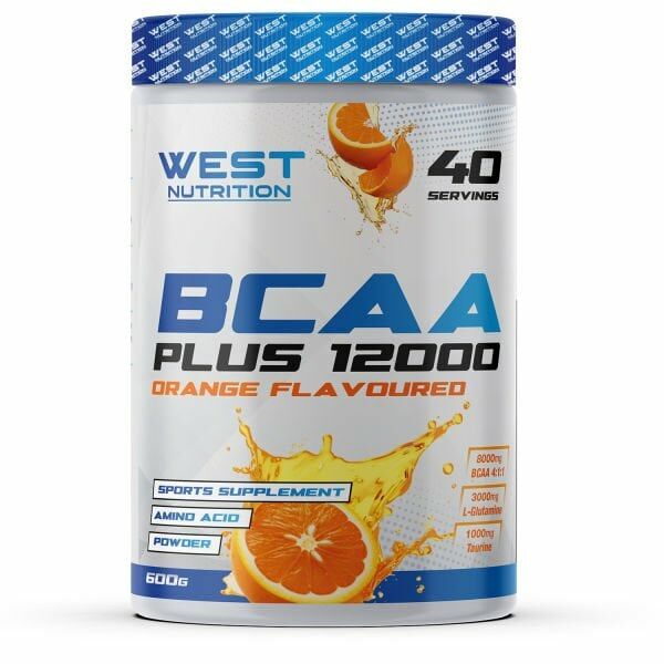 West Nutrition Bcaa Plus 12000 Glutamin Taurin 600 gr 40 Servis Portakal Aromalı
