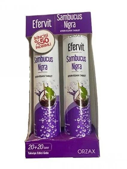Efervit Sambucus Nigra İkili Tablet 20+20 - İkincisi %50 İndirimli