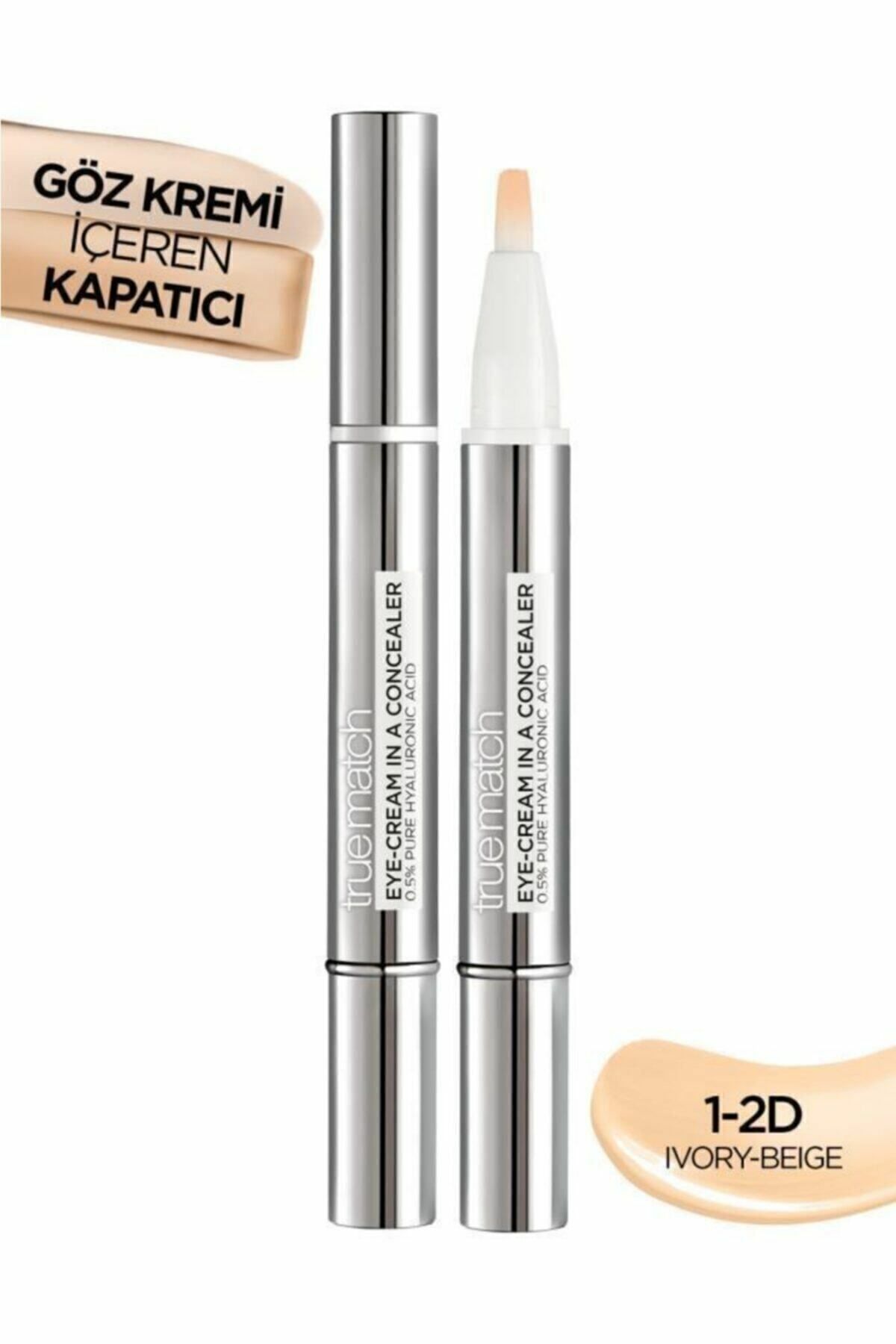 L'Oreal Paris True Match Göz Kremi İçeren Kapatıcı - 1-2.D İvory Beige