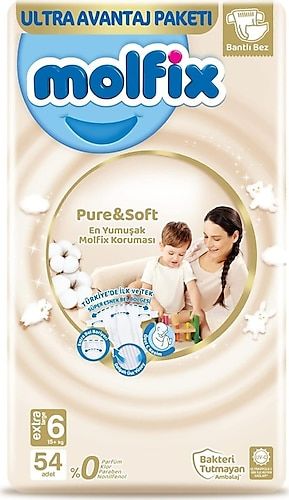 Molfix Pure and Soft Bebek Bezi Ekstra Large 6 Beden 37'li