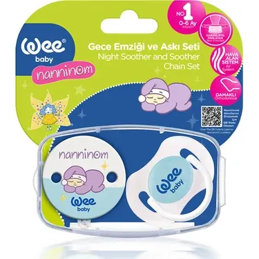 Wee Baby Kod:152 Nanninom Gece Emziği ve Askı Seti Emzik No: 1