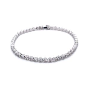 Chn-0127-4 Zirkon Su Yolu Bileklik Gümüş