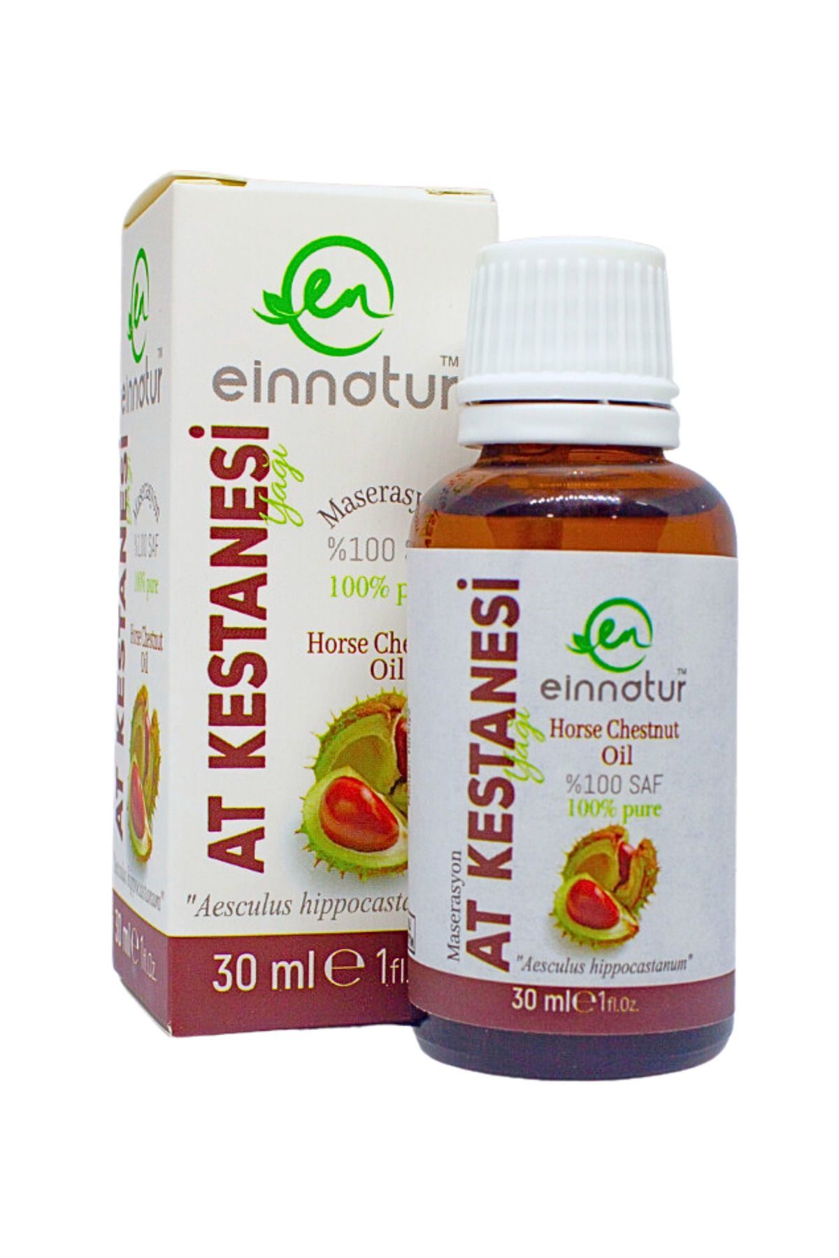 Einnatur At Kestanesi Yağı %100 Saf Soğuk Sıkım Zeytinyağında Maserasyon Masaj Yağı 30 ml