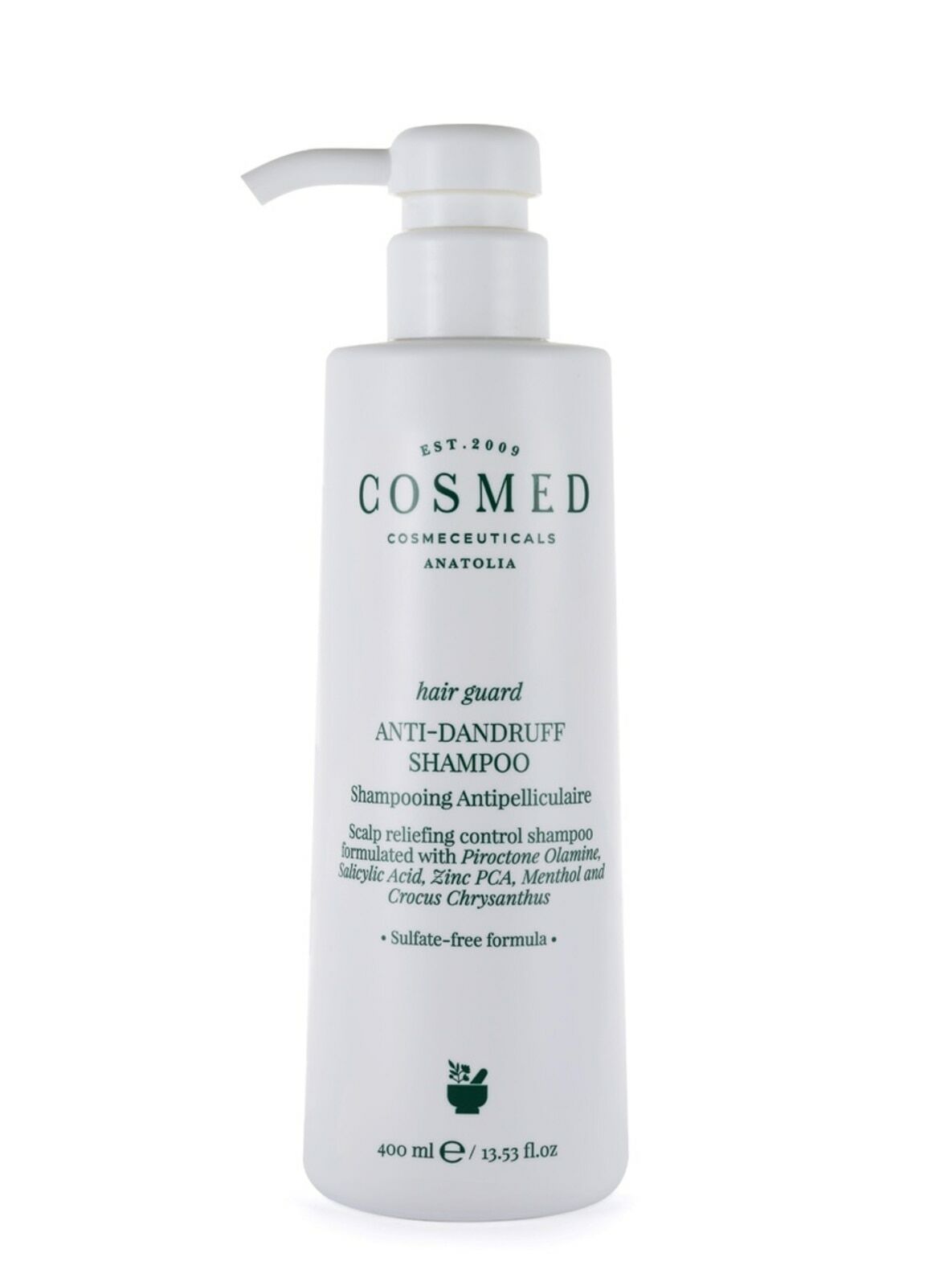 Cosmed Hair Guard Anti-Dandruff Shampoo - Sülfatsız Tuzsuz Kepeğe Karşı Salisilik Asit ve Mentol İçeren Arındırıcı Şampuan 400 ml