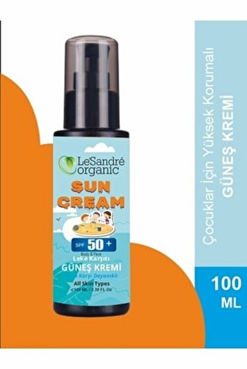 Le Sandre Organics Sun Cream Çocuk Güneş Kremi Çok Yüksek Koruma Vitamin E SPF50+ 100 ml