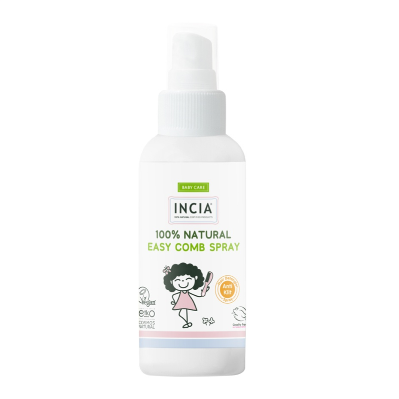 Incia Doğal Kolay Tarama Spreyi Çocuklar İçin Nemlendirici Parlaklaklaştırıcı Anti-Klit 100 ml