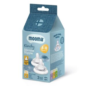Mooma Kindy Biberon Emzik 2'li Yavaş Akış TP-0001