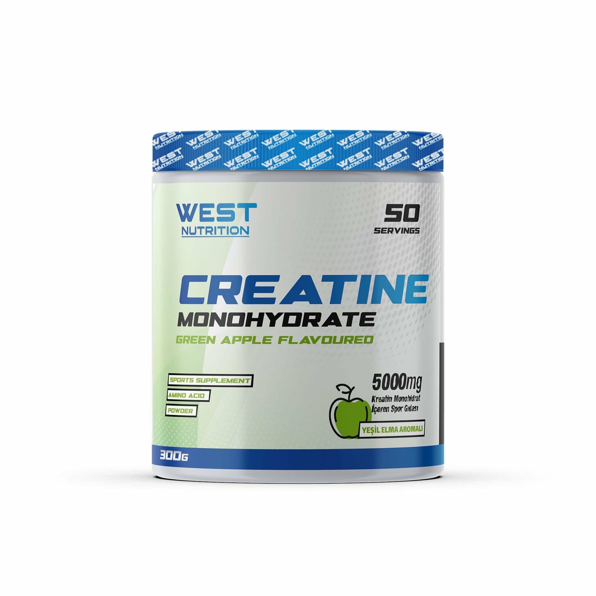 West Nutrition Kreatin Monohdirat 300 gr 50 Servis Yeşil Elma
