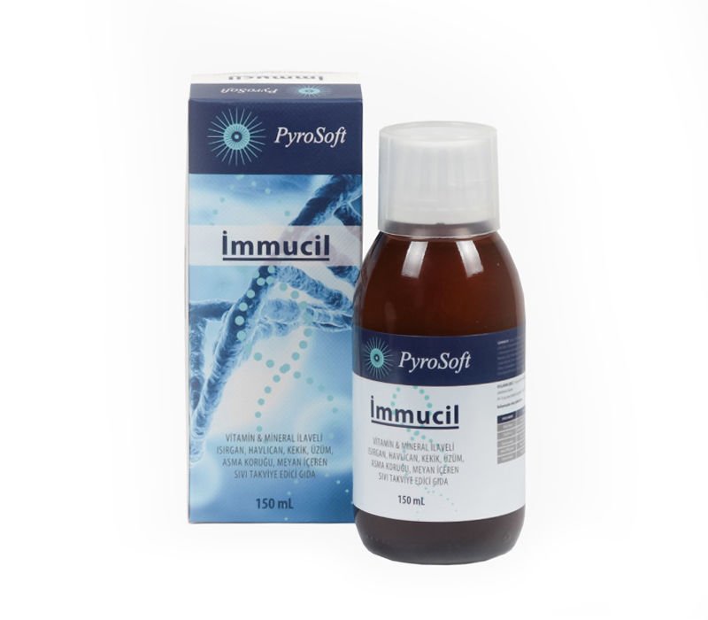 Pyrosoft Immucil Vitamin ve Mineral İlaveli Isırgan & Üzüm & Meyan İçeren Takviye Edici Gıda 150 ml