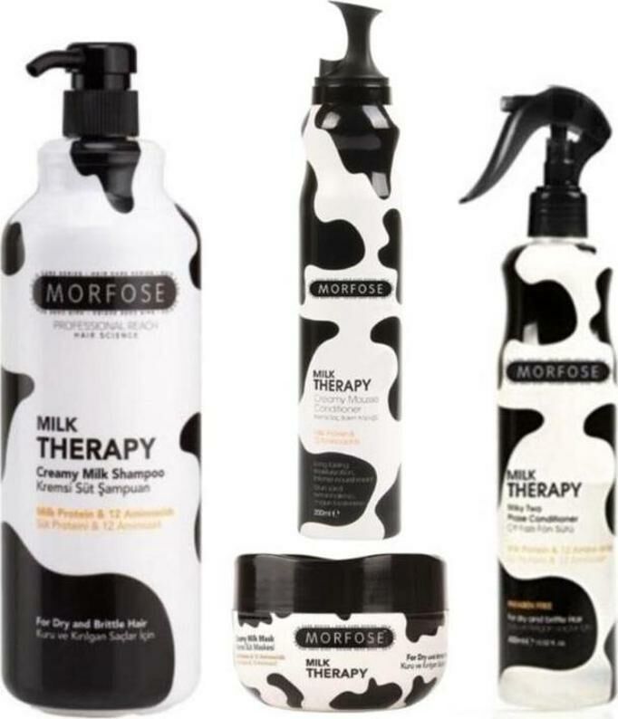 Morfose Milk Therapy Serisi 4'lü - Şampuan - Köpük 200 ml + Fön Suyu 400 ml + Maske 500 ml