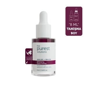 The Purest Solutions AHA BHA Canlandırıcı ve Cilt Tonu Eşitleyici Kırmızı Peeling Cilt Serumu Seyahat Boy 8 ml