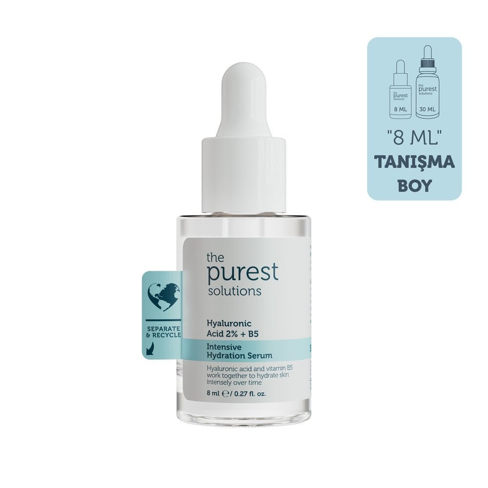 The Purest Solutions Yoğun Nemlendirme ve Dolgun Görünüm Etkili Yenileyici Hyalüronik Asit Cilt Bakım Serumu Seyahat Boy 8 ml