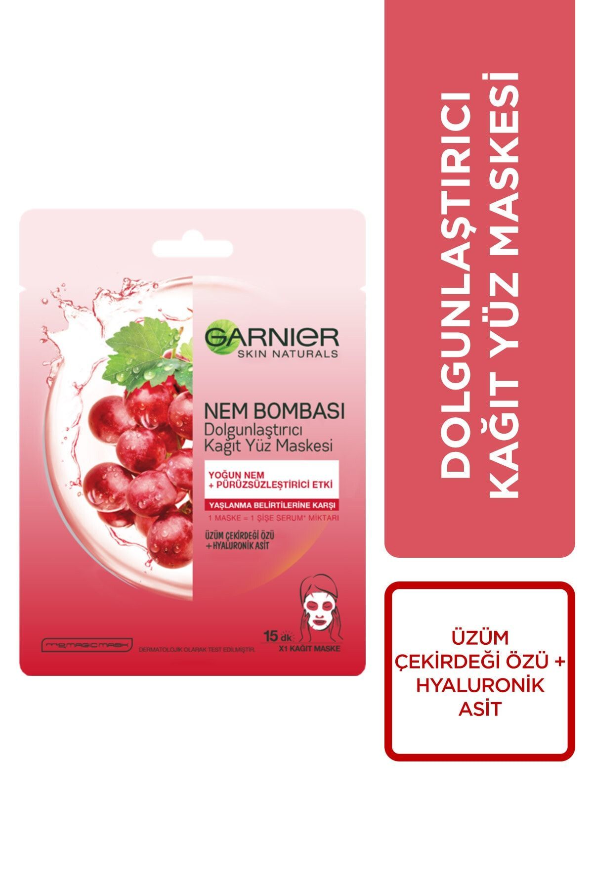 Garnier Skin Natural Kırmızı Üzüm Çekirdekli Maske 28 gr