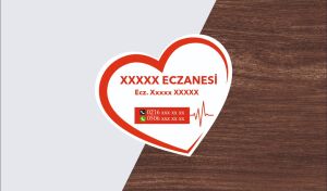 Eczane Magneti Kalp İkonlu  - v2 1000 Adet