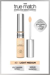 L'Oreal Paris True Match Aydınlatan Serum Kapatıcı 4D Light Medium