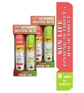 Sunlife Multivitamin Destek Seti - Multivitamin Ginseng 20 Tablet + Multivitamin Mineral Q10 20 Tablet