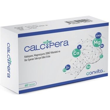 Calcipera Kalsiyum Magnezyum D3k2 ve Bor İçeren 60 Tablet
