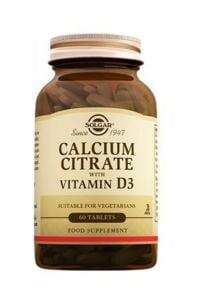 Solgar Calcium Citrate with Vitamin D3 60 Tablet