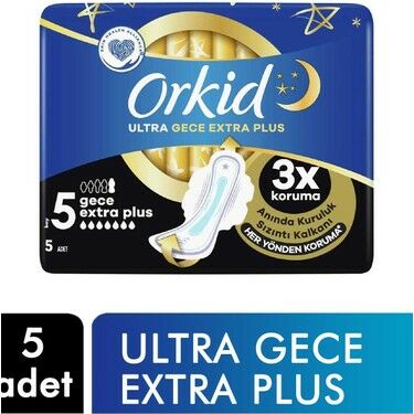 Orkid Ultra Gece Ekstra Plus Hijyenik Ped 5'li