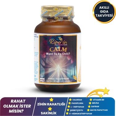 Kiperin Calm Relax Passiflora Safran Valerian HTP vb. İçerikler 30 Günlük Akıllı Gıda Takviyesi