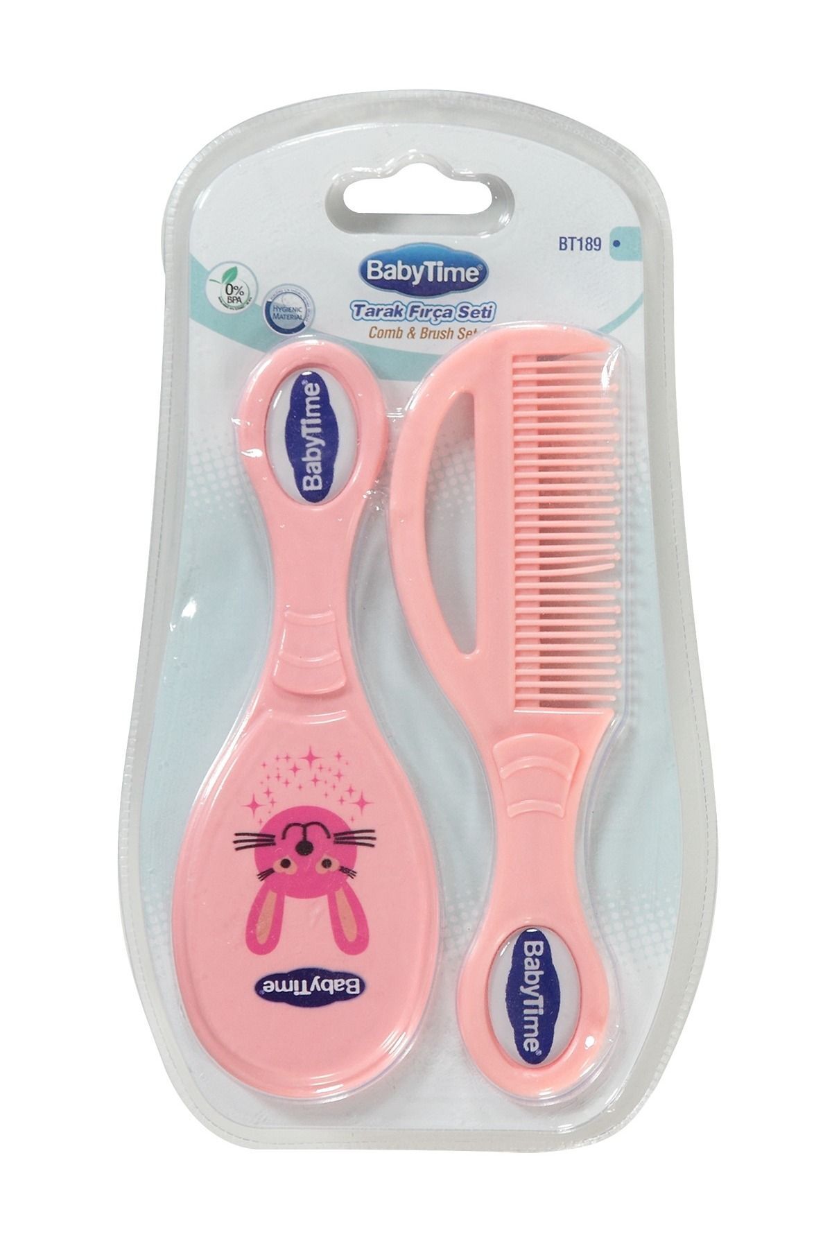 Baby Time BT-189 Tarak Fırça Seti - Pembe