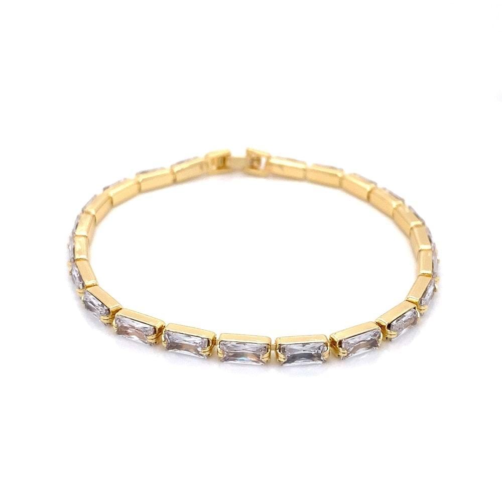 Chn-0127-2 Zirkon Su Yolu Bileklik Gold
