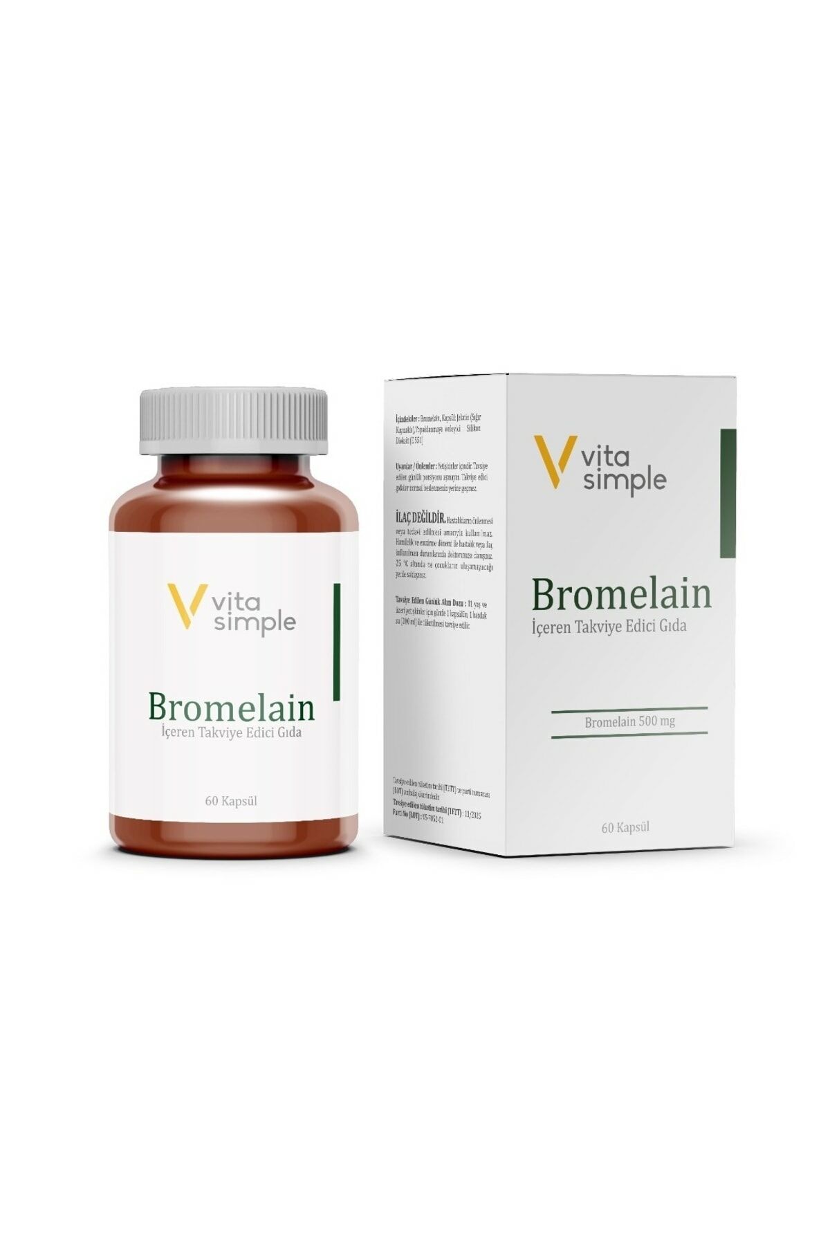 Vita Simple Bromelain İçeren Takviye Edici Gıda 60 Kapsül