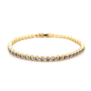 Chn-0127-4 Zirkon Su Yolu Bileklik Gold