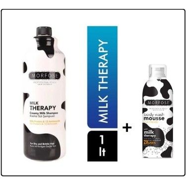 Morfose Milk Therapy Şampuan 1000 ml + Milk Therapy Vücut Duş Köpüğü 200 ml - Set 2'li