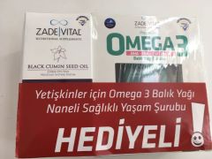 Zade Vital Corekotu Yaği Blister Kapsül+Omega 3 Yetişkin Surup Hediye